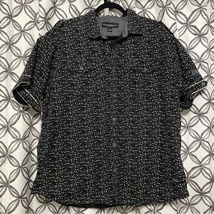 Casual Black and White Button Down Shirt